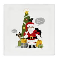 Stupell Industries Santa Paws with Pets Holiday Painting Gallery Wrapped Canvas Art Prints Wall Art, 17 x 17