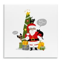 Stupell Industries Santa Paws with Pets Holiday Painting Unframed Art Prints Wall Art, 12 x 12