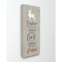 Stupell Industries Santa Reindeer Names Grey Wood Texture Christmas Holiday Word DesignCanvas Wall Art By Artist Tammy Apple
