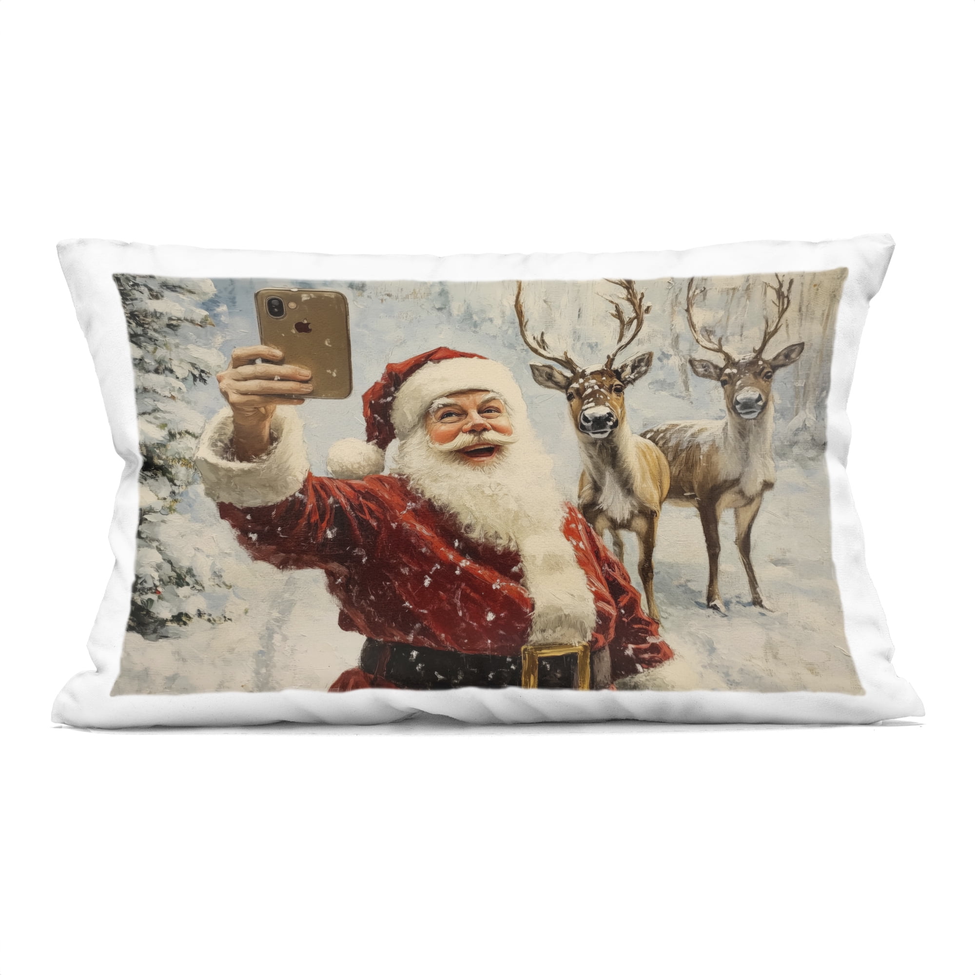 Stupell Industries Santa & Reindeer Selfie Decorative Printed Throw Pillow, design by Arlington Prints