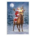 thumbnail image 1 of Stupell Industries Santa Riding Reindeer Landscape Holiday Painting Unframed Art Print Wall Art, 1 of 6