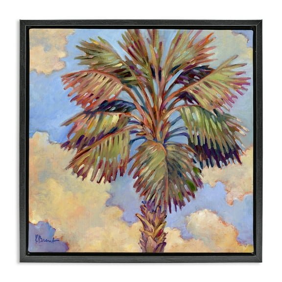 Stupell Industries Santa Rosa Palm Landscape & Nature Painting Black Floater Framed Canvas Art Print Wall Art, 18 x 18