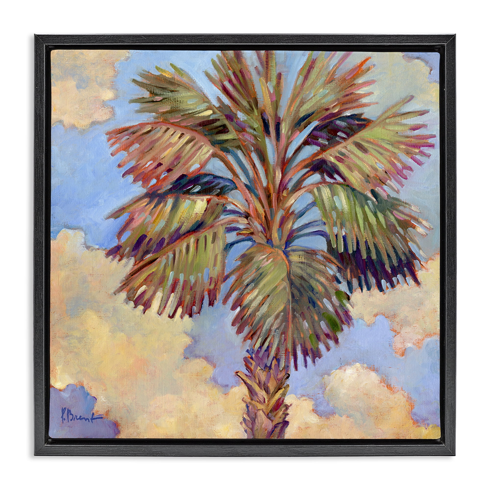 Stupell Industries Santa Rosa Palm Landscape & Nature Painting Black Floater Framed Canvas Art Print Wall Art, 25 x 25