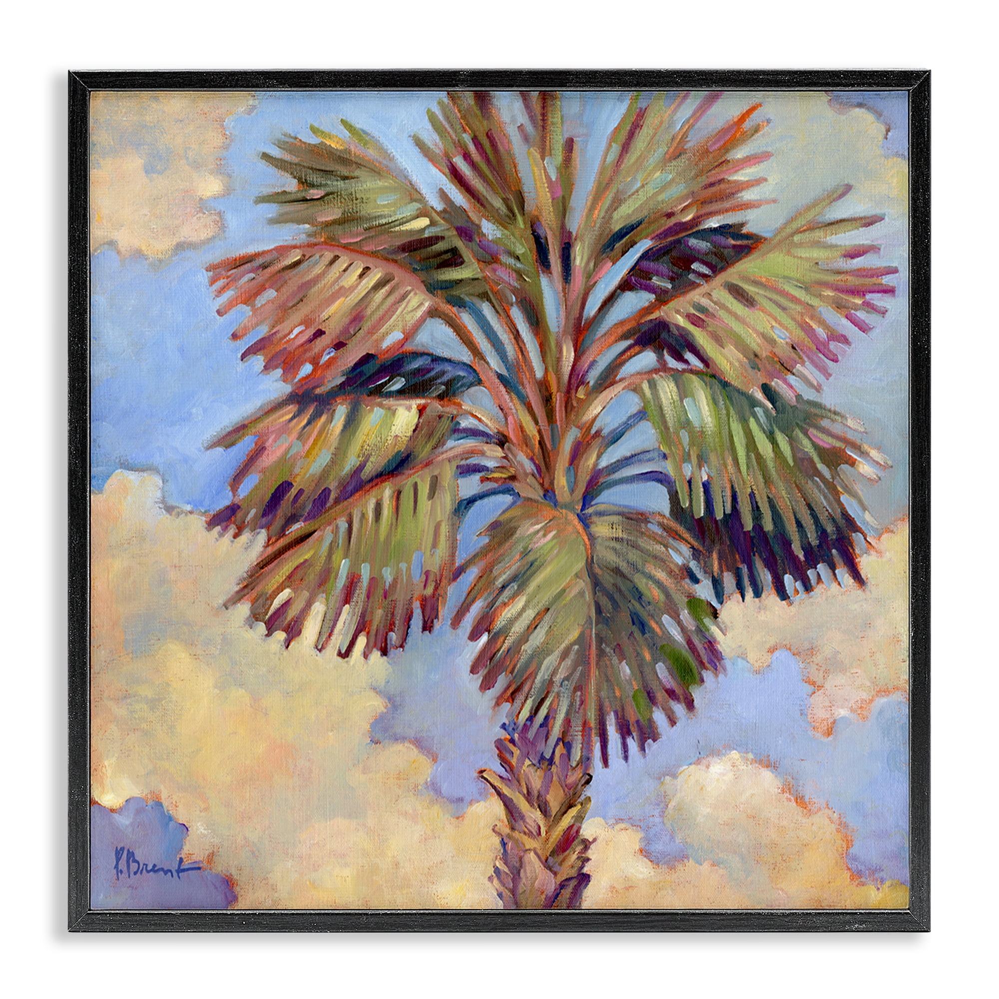 Stupell Industries Santa Rosa Palm Landscape & Nature Painting Black Framed Art Print Wall Art, 24 x 24