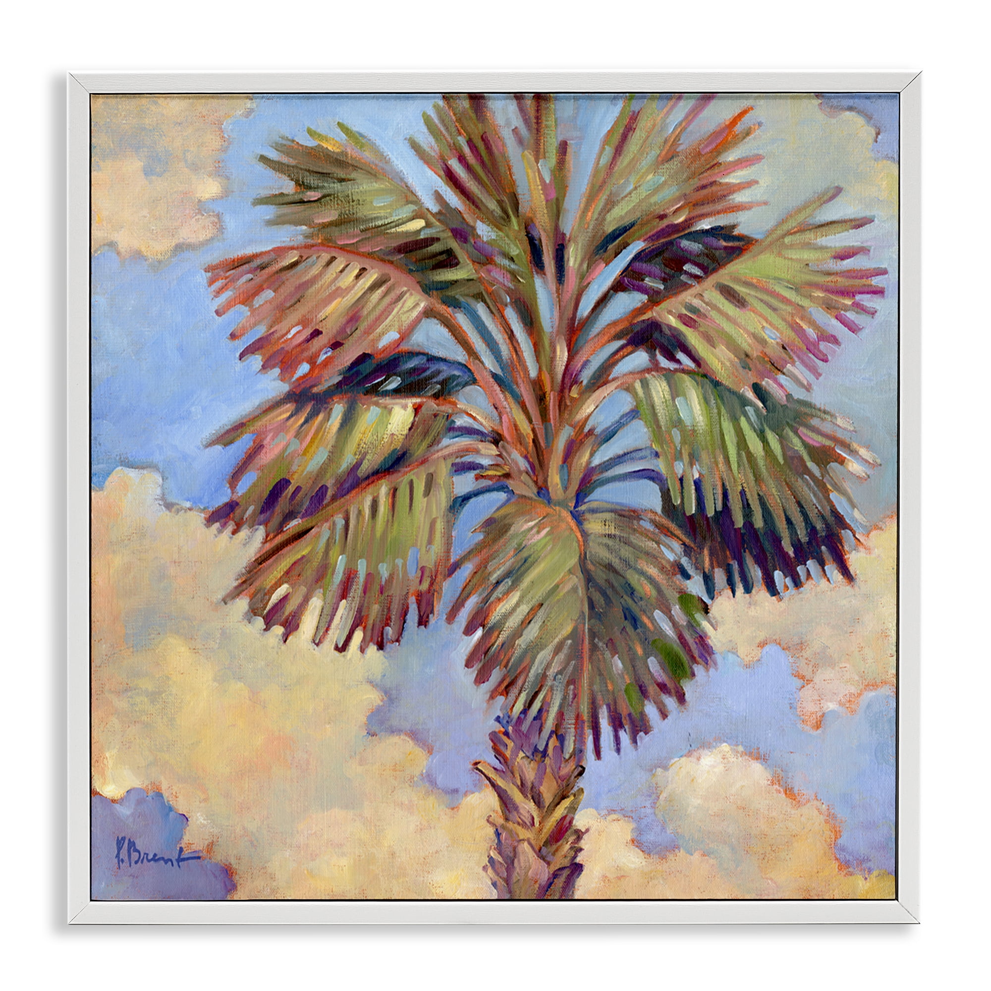 Stupell Industries Santa Rosa Palm Landscape & Nature Painting White Framed Art Print Wall Art, 12 x 12