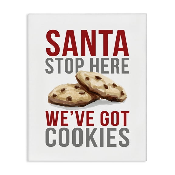 Stupell Industries Santa We Have Cookies Humor Painting Wrapped Canvas Canvas Art Print Wall Art, 16 x 20