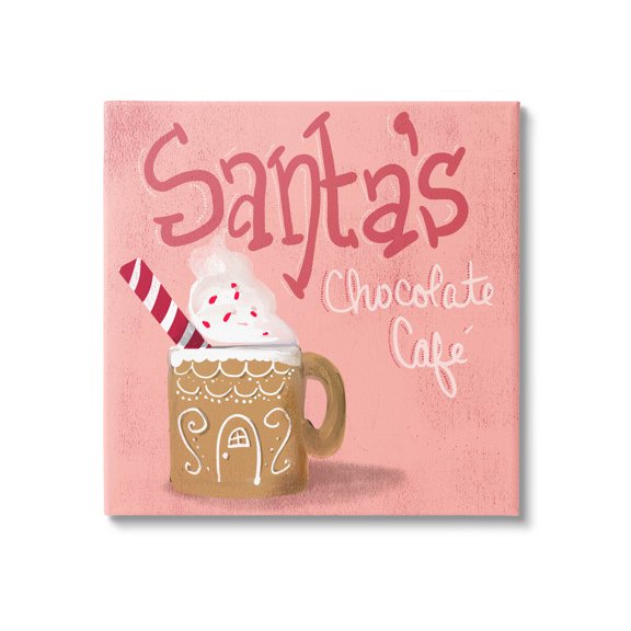 Stupell Industries Santa's Chocolate Cafe Sign Graphic Art Gallery Wrapped Canvas Print Wall Art, Design by The Saturday Evening Post