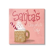 Stupell Industries Santa's Chocolate Cafe Sign Graphic Art Gallery Wrapped Canvas Print Wall Art, Design by The Saturday Evening Post