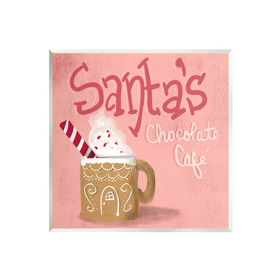 Stupell Industries Santa's Chocolate Cafe Sign Graphic Art Unframed Art Print Wall Art, Design by The Saturday Evening Post