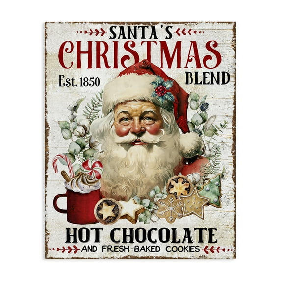 Stupell Industries Santa's Christmas Blend Holiday Painting Gallery Wrapped Canvas Art Prints Wall Art, 30 x 40