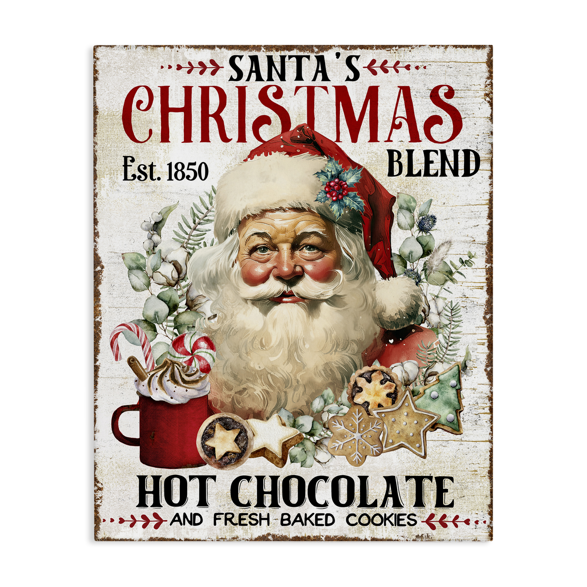Stupell Industries Santa's Christmas Blend Holiday Painting Gallery Wrapped Canvas Art Prints Wall Art, 36 x 48