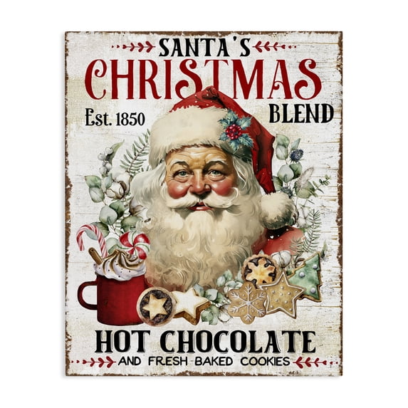 Stupell Industries Santa's Christmas Blend Holiday Painting Gallery Wrapped Canvas Art Prints Wall Art, 36 x 48