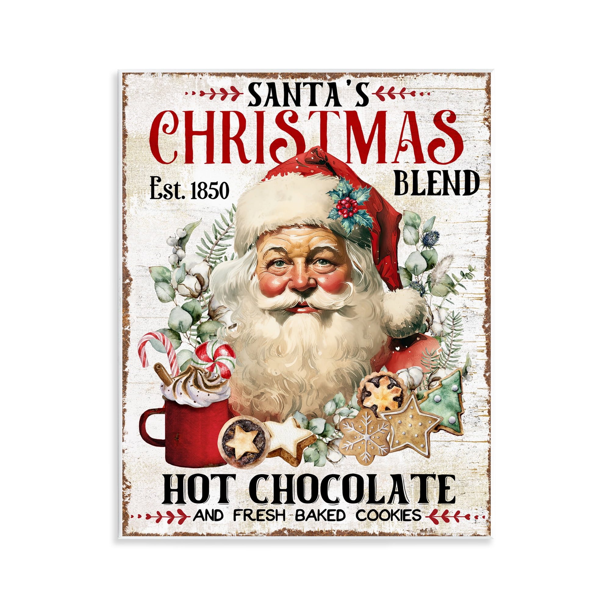 Stupell Industries Santa's Christmas Blend Holiday Painting Unframed Art Prints Wall Art, 11 x 14