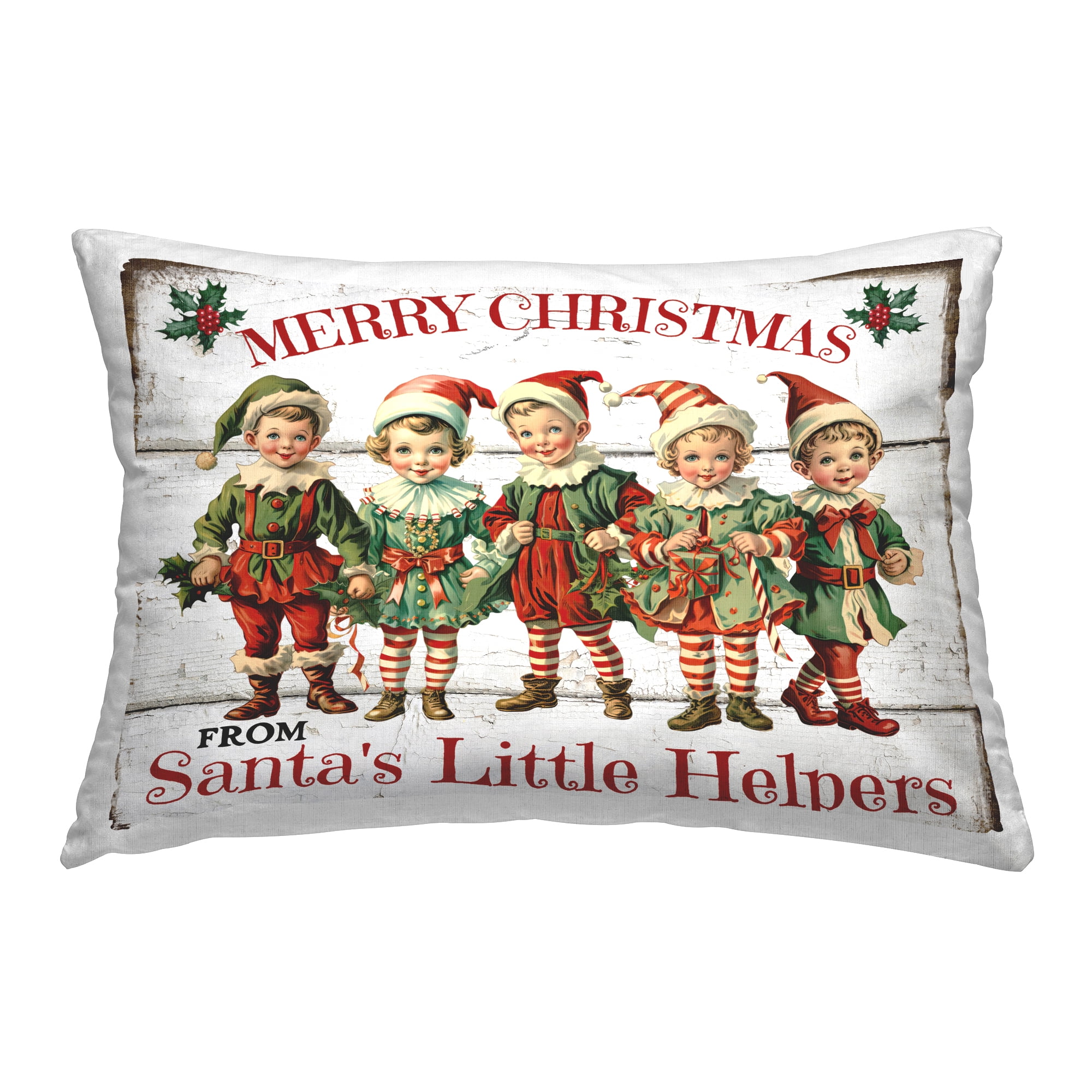 Stupell Industries Santa's Helpers Elves Decorative Printed Throw Pillow, 14 x 20