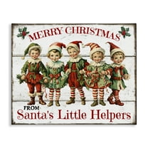 Stupell Industries Santa's Helpers Elves Holiday Painting Gallery Wrapped Canvas Art Prints Wall Art, 20 x 16