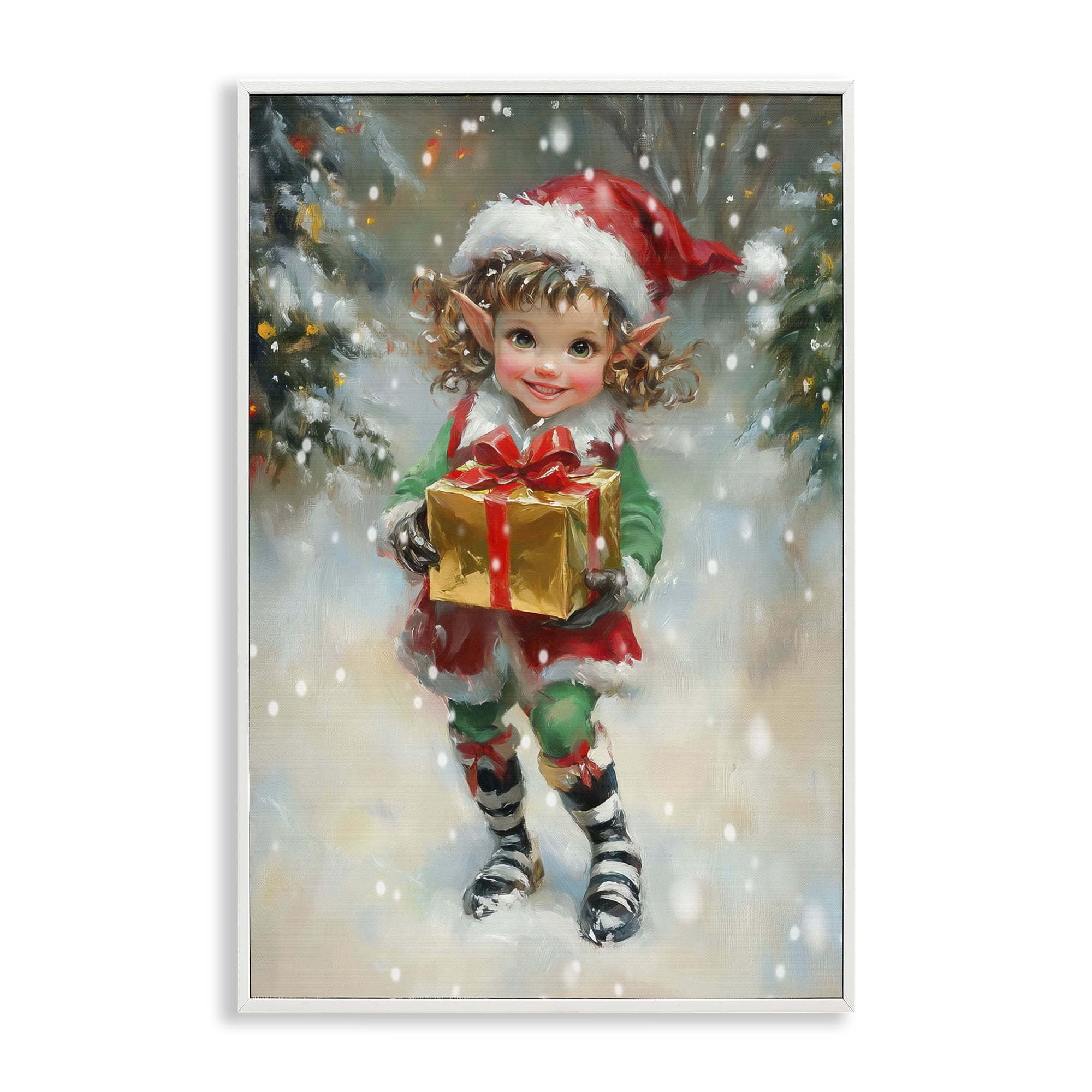 Stupell Industries Santa's Little Elf White Framed Giclee Art, design by Tina LeCour
