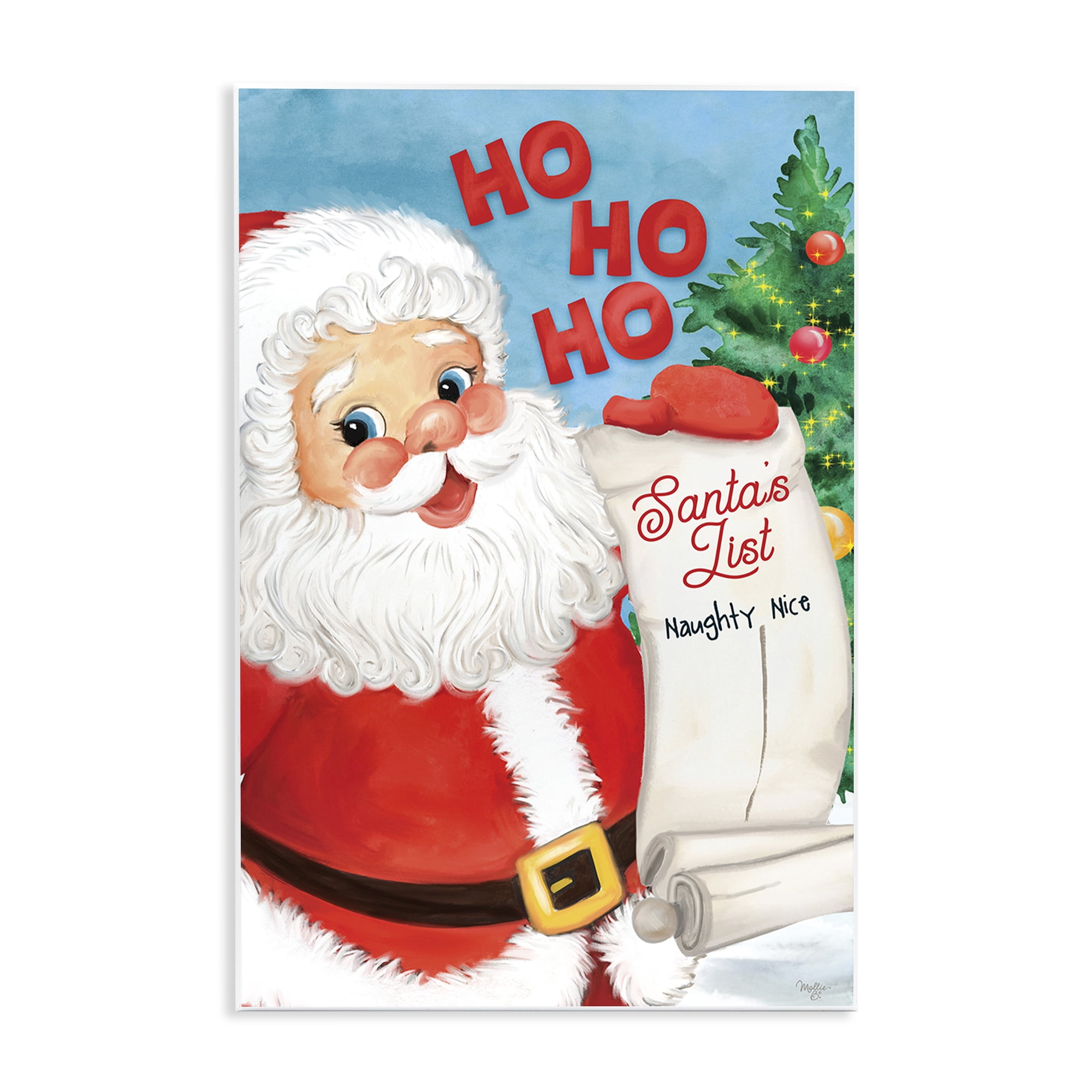 Stupell Industries Santa's Naughty Nice List Holiday Painting Unframed Art Print Wall Art, 13 x 19