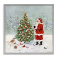 thumbnail image 1 of Stupell Industries Farmhouse Santa with Birdhouse Tree Gray Framed Giclee Art, 24 x 24, by Sally Swatland, 1 of 8