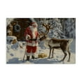 thumbnail image 1 of Stupell Industries Santa with Reindeer Scene Holiday Painting Gallery Wrapped Canvas Art Prints Wall Art, 36 x 24, 1 of 8