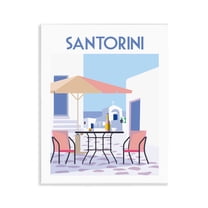 Stupell Industries Santorini Bistro Poster Scenic & Cityscapes Painting Unframed Art Print Wall Art, 11 x 14