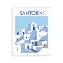Stupell Industries Santorini City Architecture Scenic & Cityscapes Painting Unframed Art Print Wall Art, 11 x 14