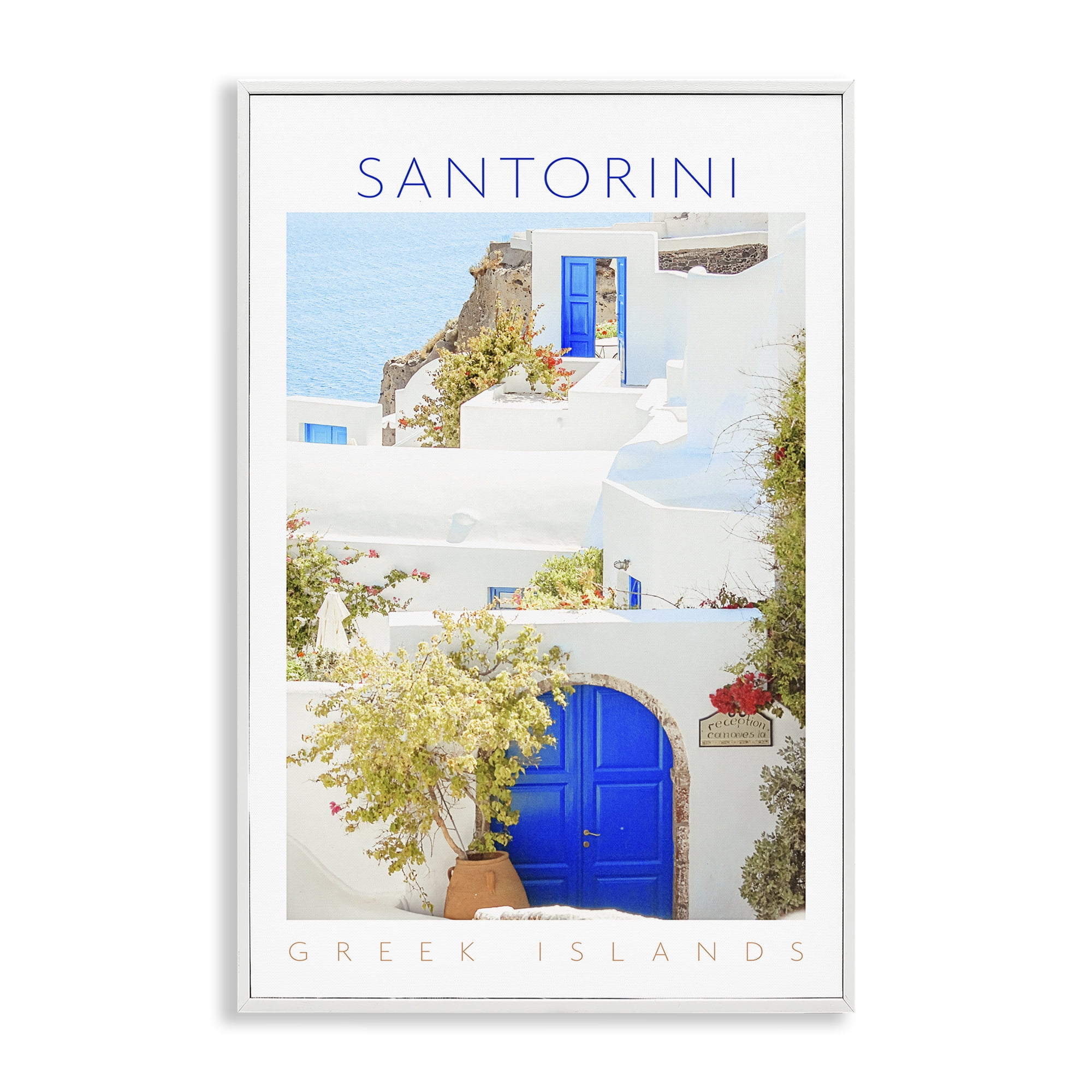 Stupell Industries Santorini Greek Islands White Framed Giclee Art, design by Erin Marie