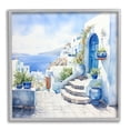 thumbnail image 1 of Stupell Industries Santorini Terrace View Travel & Places Painting Gray Framed Art Print Wall Art, 24 x 24, 1 of 9