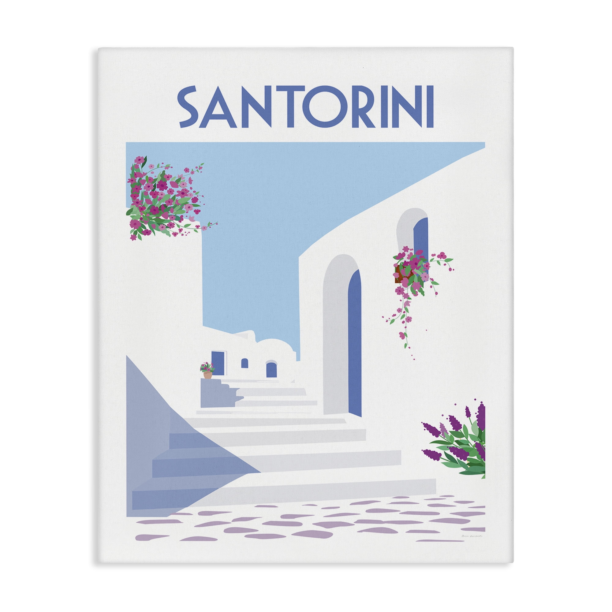 Stupell Industries Santorini White Architecture Scenic & Cityscapes Painting Wrapped Canvas Art Print Wall Art, 24 x 30