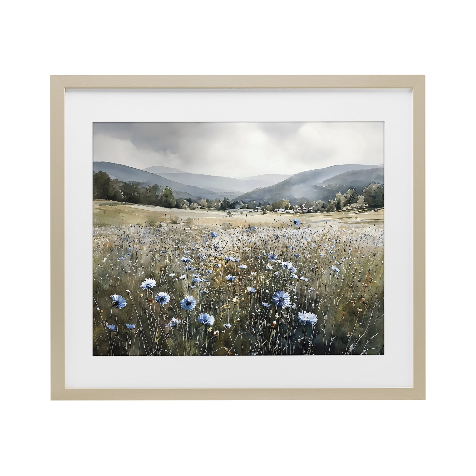 Stupell Industries Sapphire Speckled Fields Birch Framed Print Under Glass, design by Franklyn Gregory