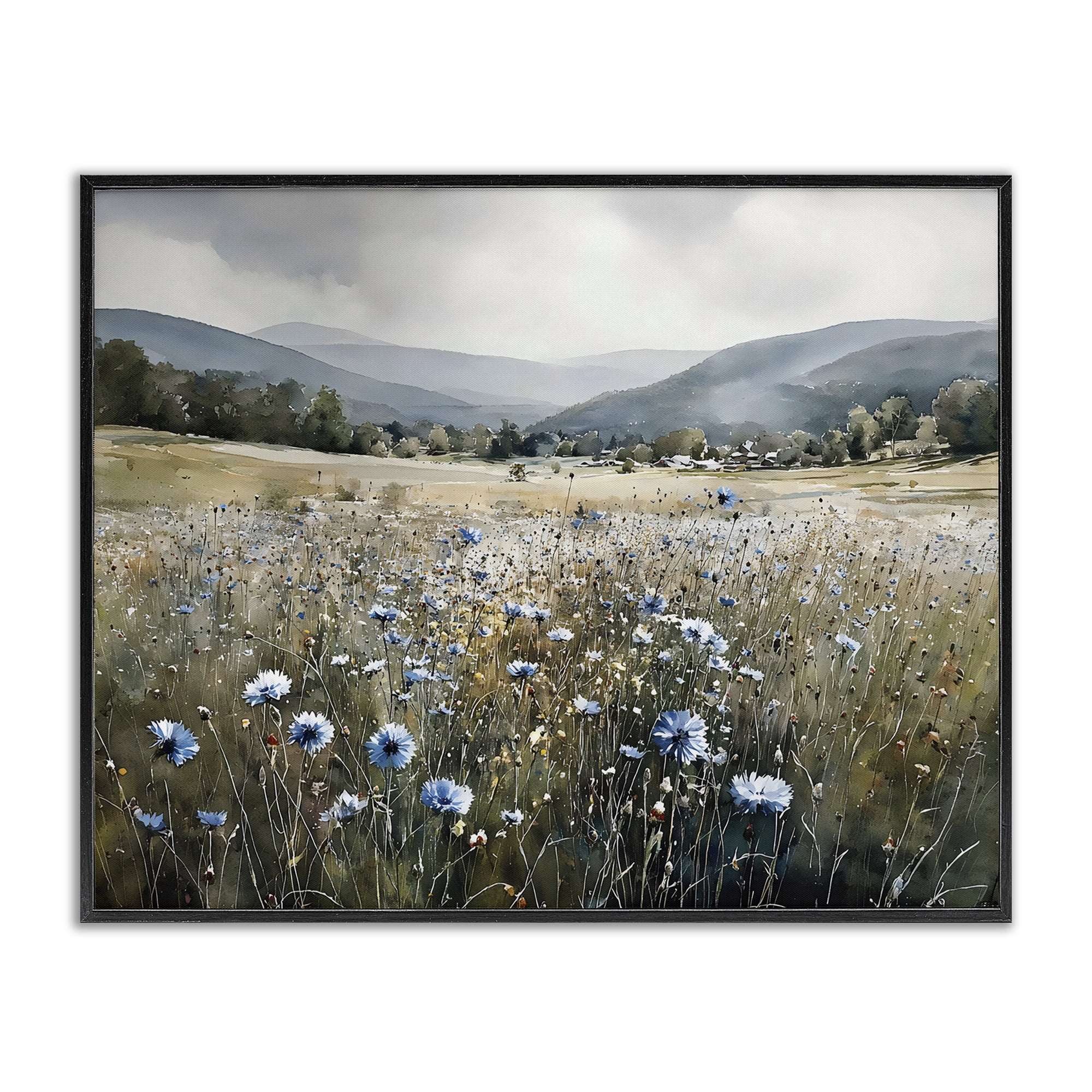 Stupell Industries Sapphire Speckled Fields Black Framed Giclee Art, design by Franklyn Gregory