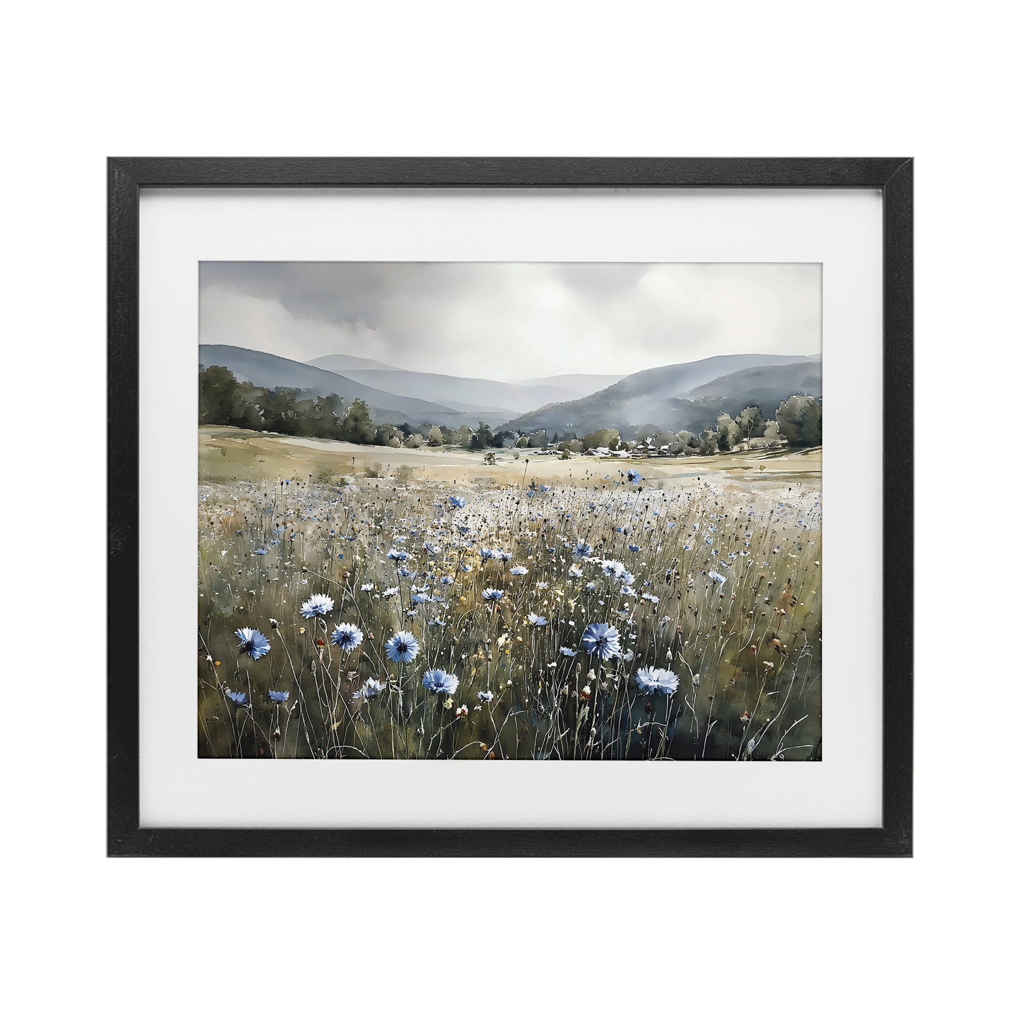 Stupell Industries Sapphire Speckled Fields Black Framed Print Under Glass, design by Franklyn Gregory