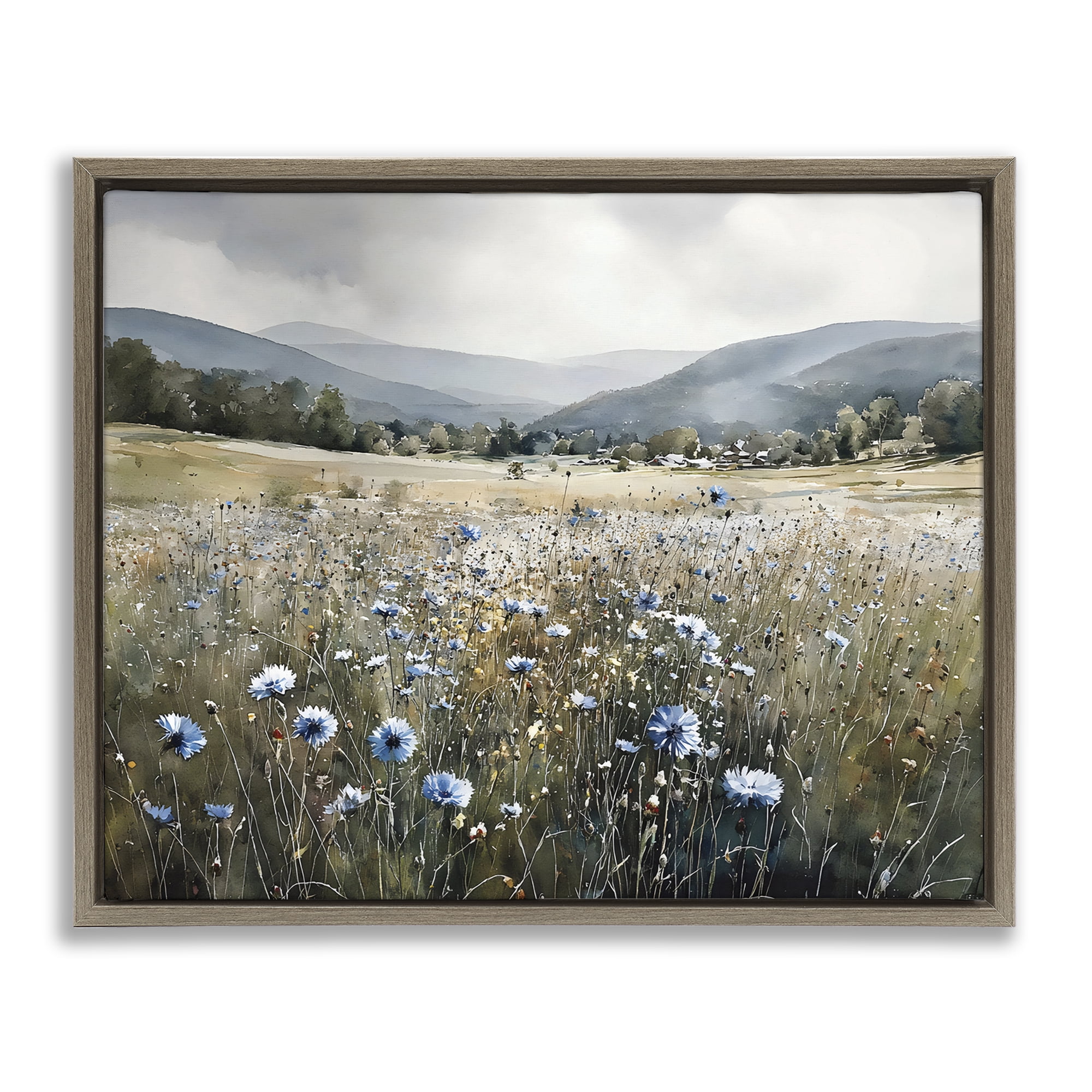 Stupell Industries Sapphire Speckled Fields Brown Framed Floater Canvas Wall Art, design by Franklyn Gregory