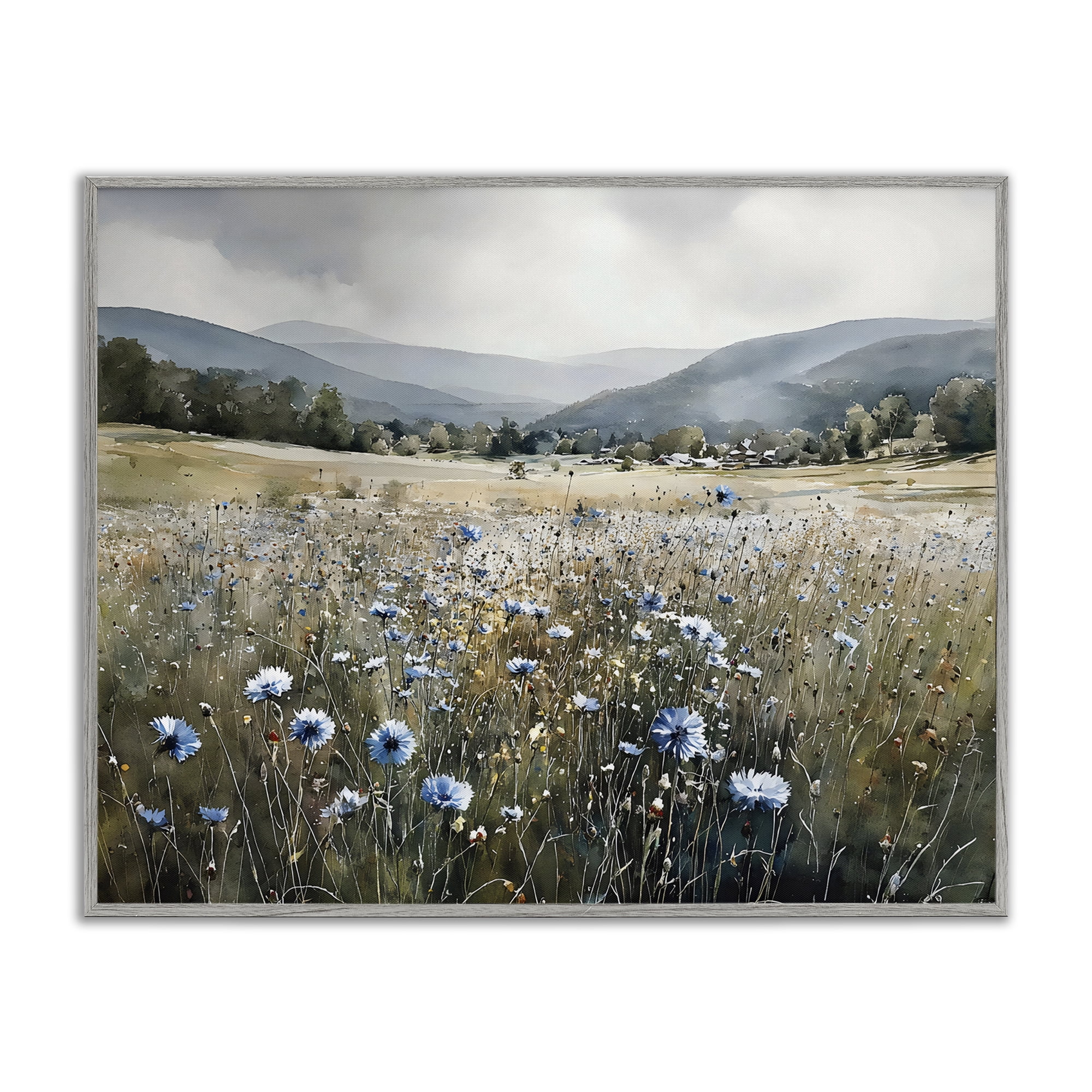 Stupell Industries Sapphire Speckled Fields Gray Framed Giclee Art, design by Franklyn Gregory
