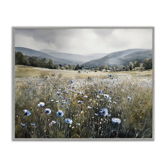 Stupell Industries Farmhouse Sapphire Speckled Fields Gray Framed Giclee Art, 14 x 11, by Franklyn Gregory