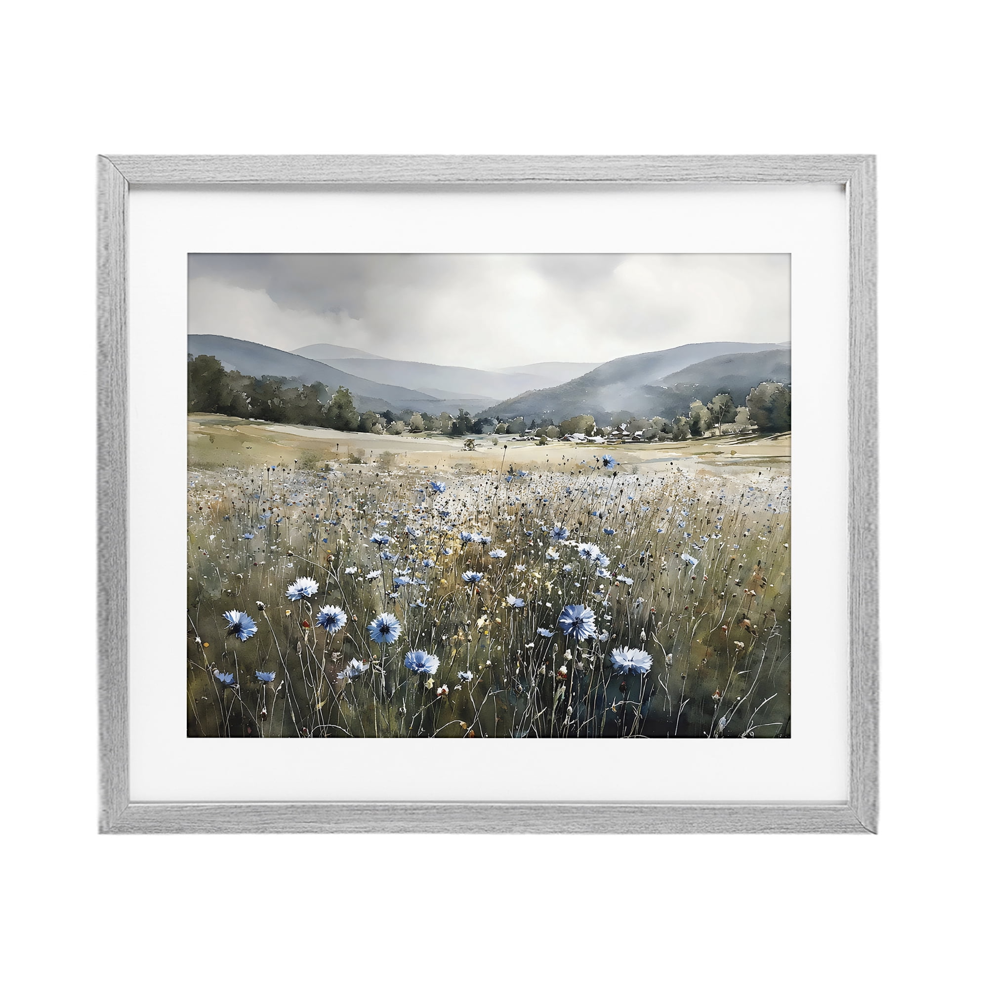 Stupell Industries Sapphire Speckled Fields Gray Framed Print Under Glass, design by Franklyn Gregory