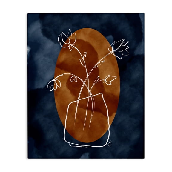 Stupell Industries Sapphire Tone Flowers Canvas Wall Art design by Beki Marquardt, 40 x 30