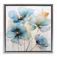 thumbnail image 1 of Stupell Industries Contemporary Sapphire and Gold Florals Gray Floating Frame Canvas Art, 18 x 18, by Creative Studio, 1 of 8