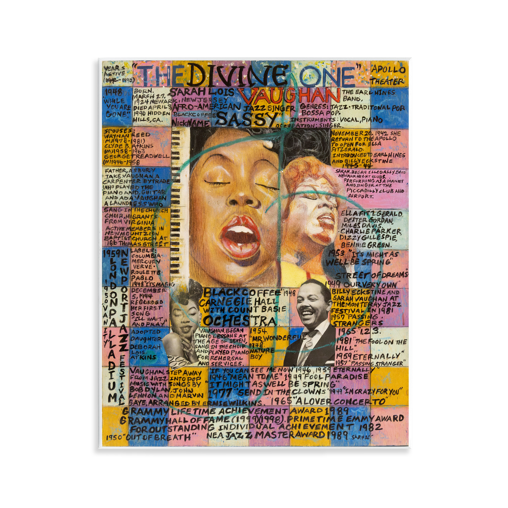 Stupell Industries Sarah Lois Vaughan Collage People Drawing Unframed Art Print Wall Art, 11 x 14