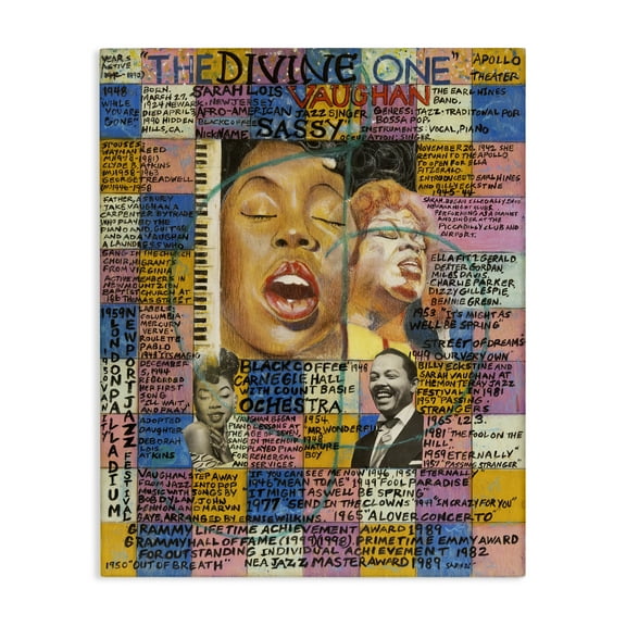 Stupell Industries Sarah Lois Vaughan Collage People Drawing Wrapped Canvas Art Print Wall Art, 16 x 20