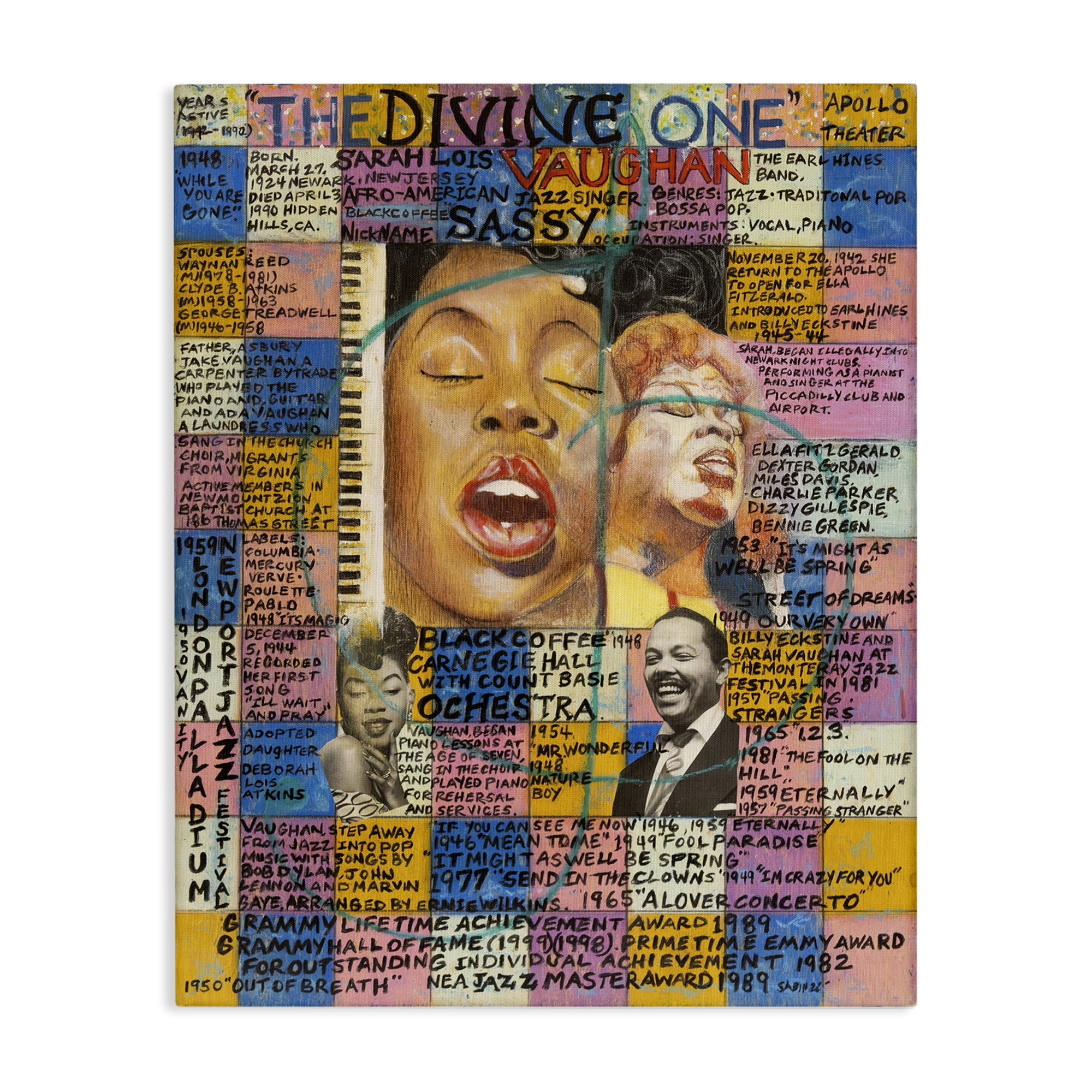 Stupell Industries Sarah Lois Vaughan Collage People Drawing Wrapped Canvas Art Print Wall Art, 30 x 40