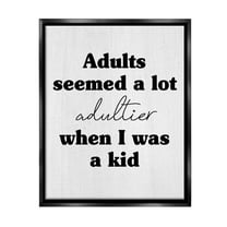 Stupell Industries Sassy Adult Phrase Typography Painting Black Floater Framed Canvas Art Print Wall Art, 17 x 21