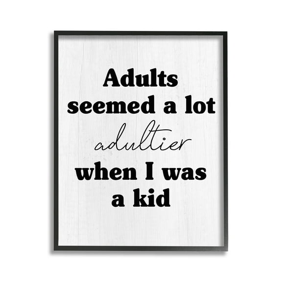 Stupell Industries Sassy Adult Phrase Typography Painting Black Framed Art Print Wall Art, 11 x 14