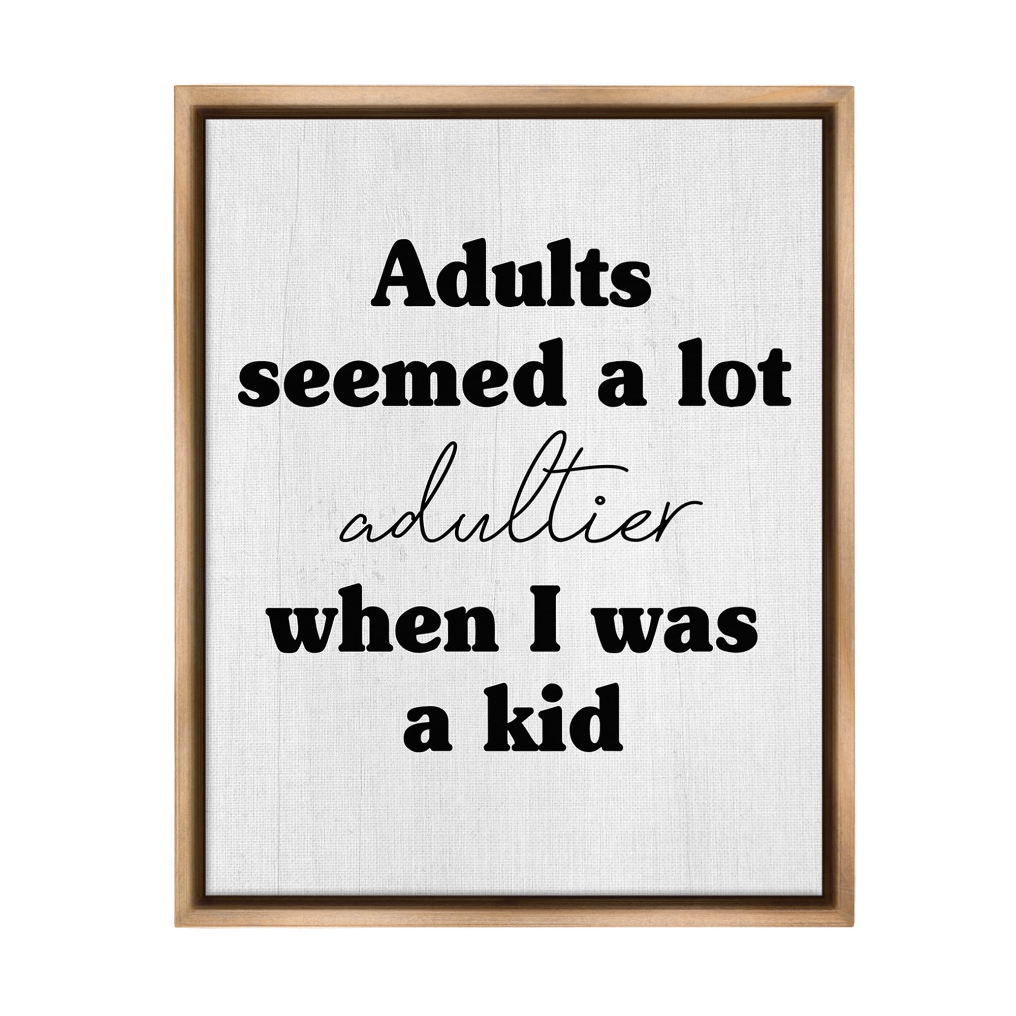 Stupell Industries Sassy Adult Phrase Typography Painting Brown Floater Framed Canvas Art Print Wall Art, 17 x 21