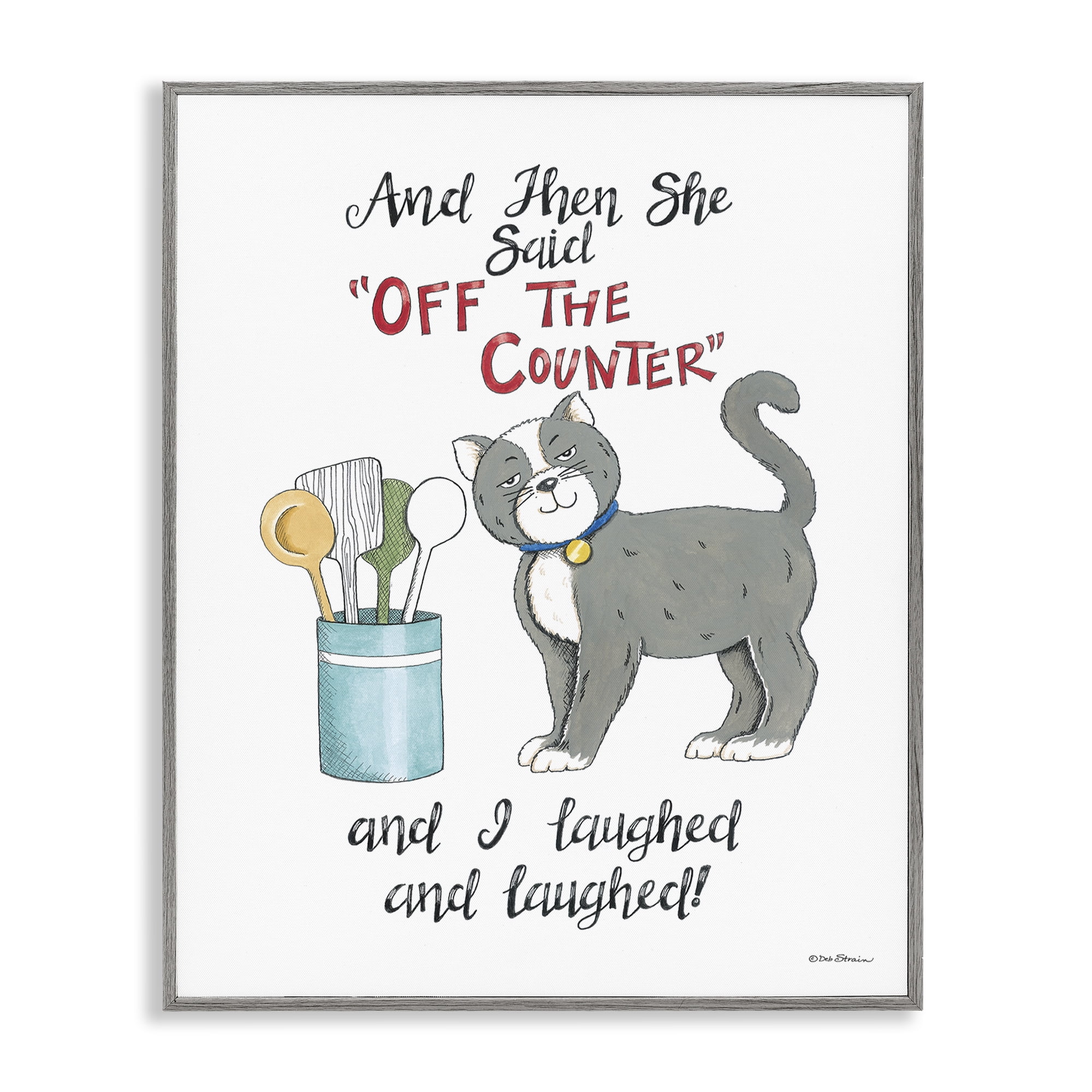 Stupell Industries Sassy Cat Humor Saying Animals Painting Gray Framed Art Print Wall Art, 11 x 14