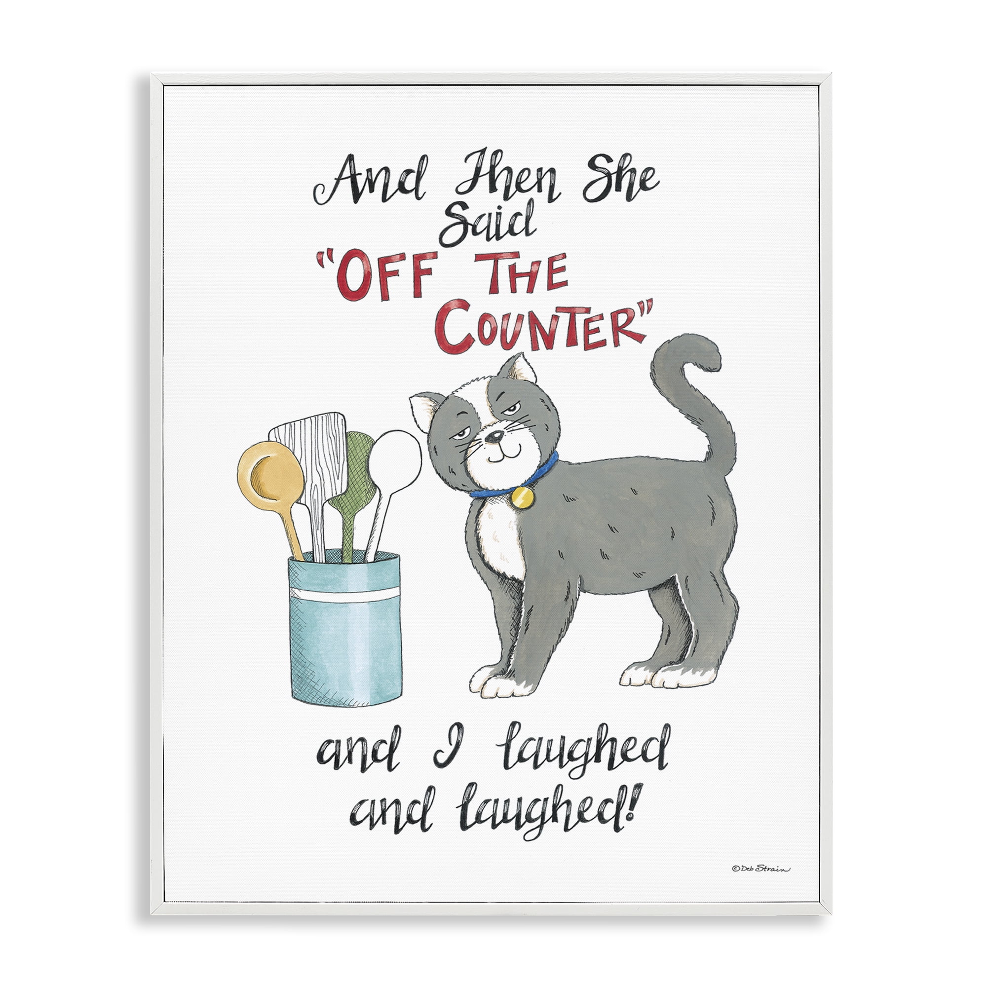 Stupell Industries Sassy Cat Humor Saying Animals Painting White Framed Art Print Wall Art, 16 x 20