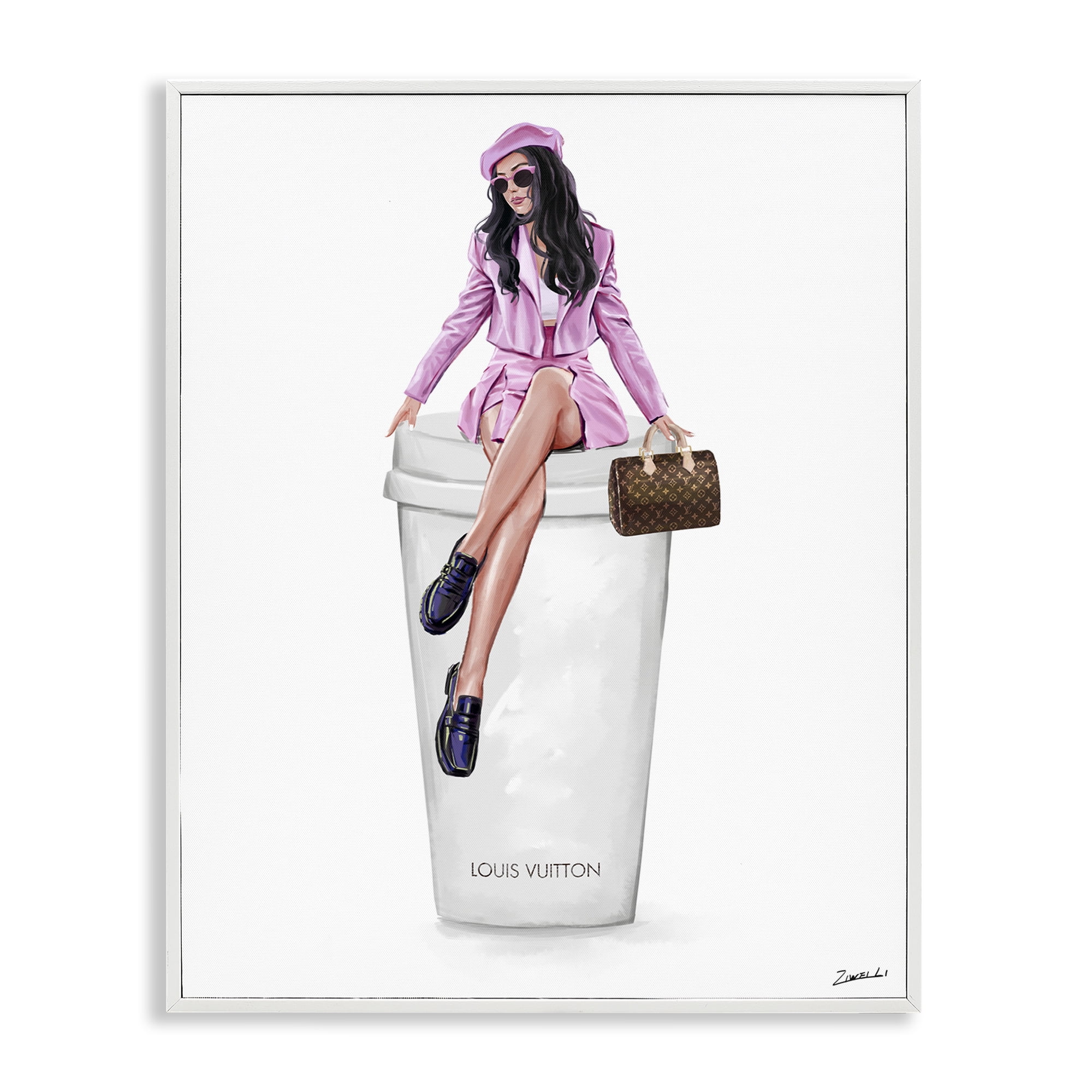 Stupell Industries Sassy Chic Fashionista People Painting White Framed Art Print Wall Art, 24 x 30