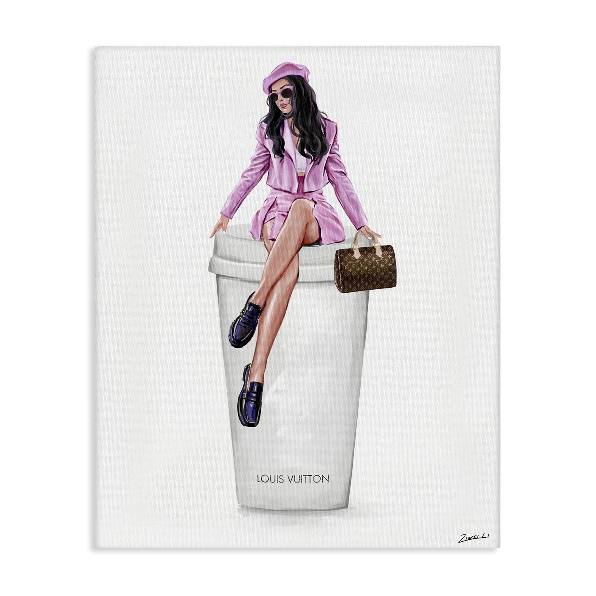 Stupell Industries Sassy Chic Fashionista People Painting Wrapped Canvas Art Print Wall Art, 36 x 48