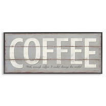 Stupell Industries Sassy Coffee Change The World Food & Beverage Painting Black Framed Art Print Wall Art, 24 x 10