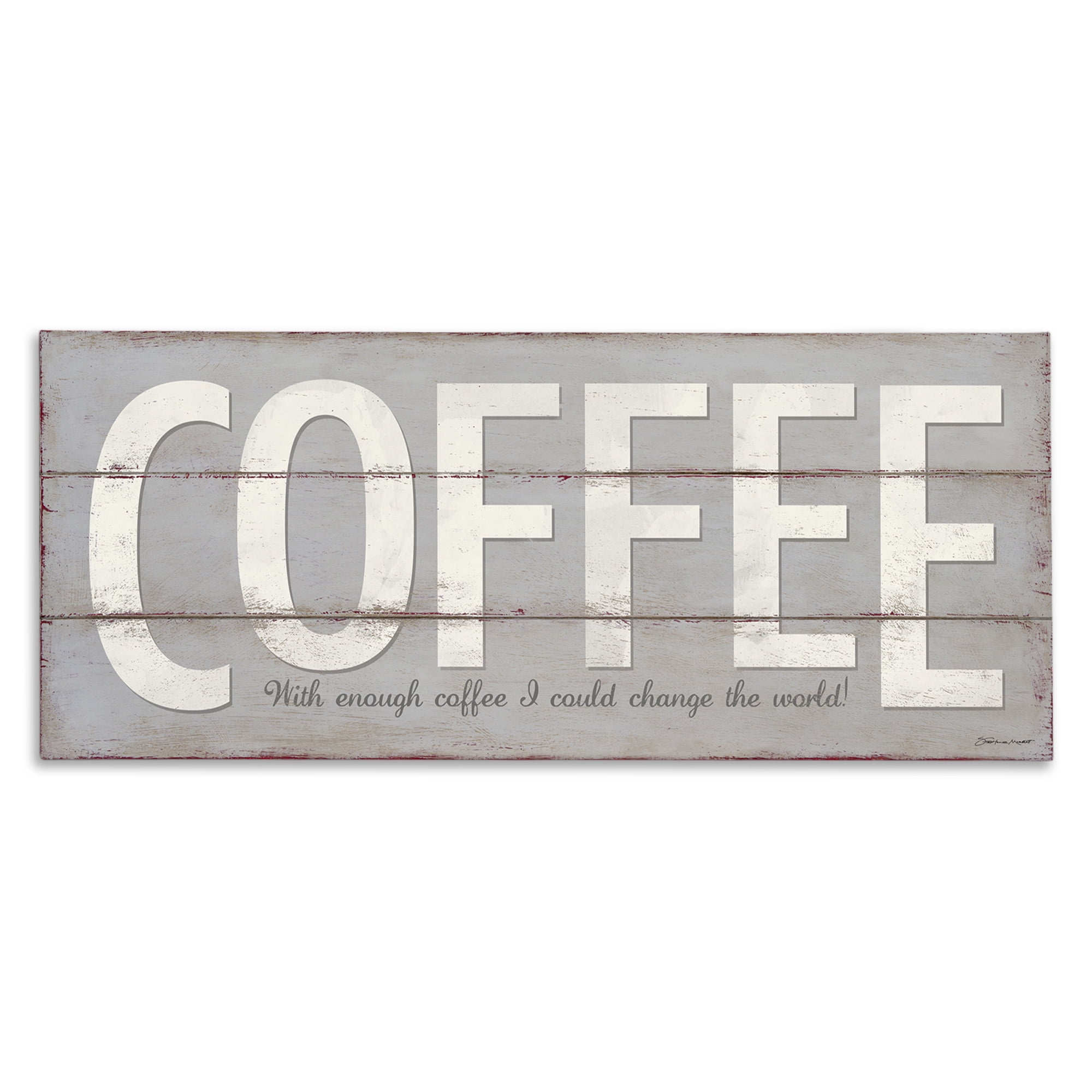 Stupell Industries Sassy Coffee Change The World Food & Beverage Painting Gallery Wrapped Canvas Art Print Wall Art, 40 x 17