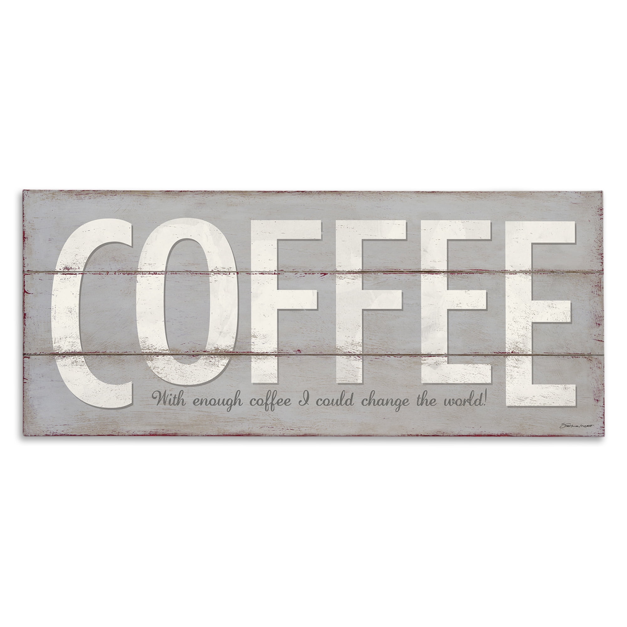 Stupell Industries Sassy Coffee Change The World Food & Beverage Painting Gallery Wrapped Canvas Art Print Wall Art, 48 x 20
